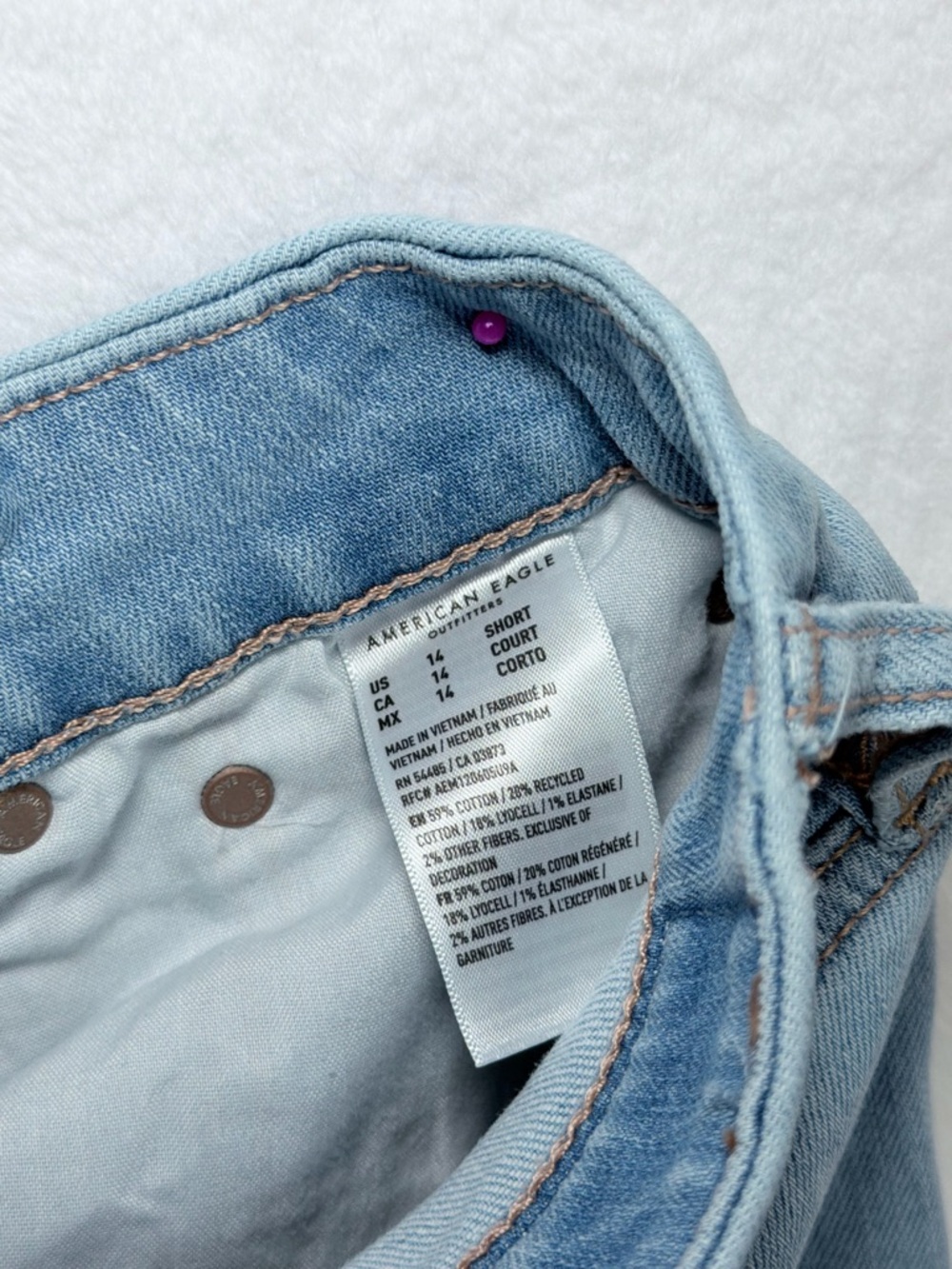 American Eagle Outfitters Pale Blue Wide-Leg Denim Jeans - Picture 6 of 8